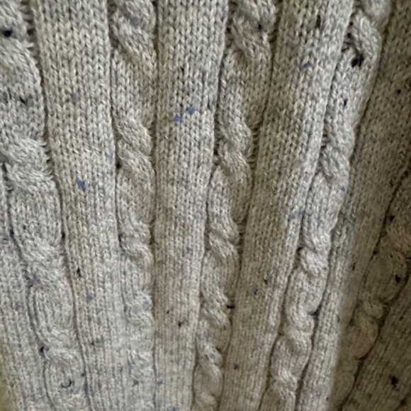 Talbots Gray Donegal Sweater Blue Speckled Neps Knit Pullover Rustic Cottagecore - Picture 3 of 8